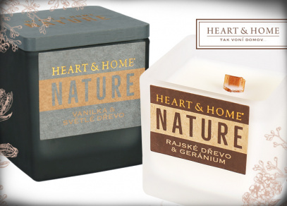 Heart and Home Nature - Malé svíčky ze sójového nebarveného vosku