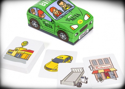 Hra do auta - Bingo - Hra obsahuje 50 oboustranných karet a česká pravidla