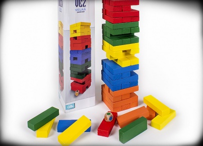 Velká barevná věž s kostkou - klasická hra od Albi